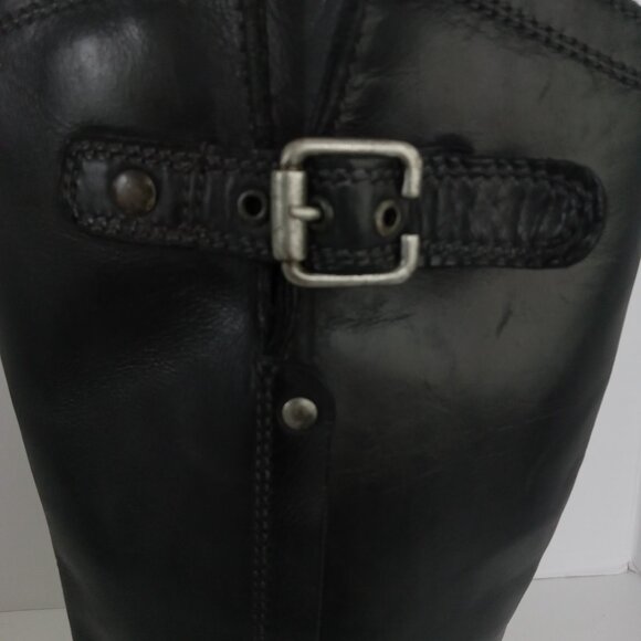 ERIC MICHAEL Montana Black Leather Knee High Boot Womens Size 7 - Picture 13 of 15